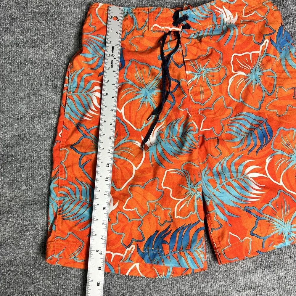 Speedo Swim‎ Trunks Lot (2) Boy's M Blue Orange Tropical Print